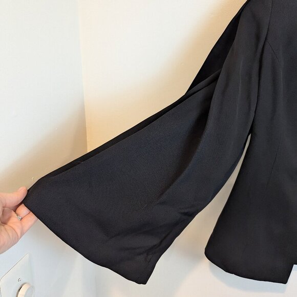NWT Brandon Maxwell Luxury Flare-Sleeve Black Blazer, Sz 10 - Picture 15 of 16